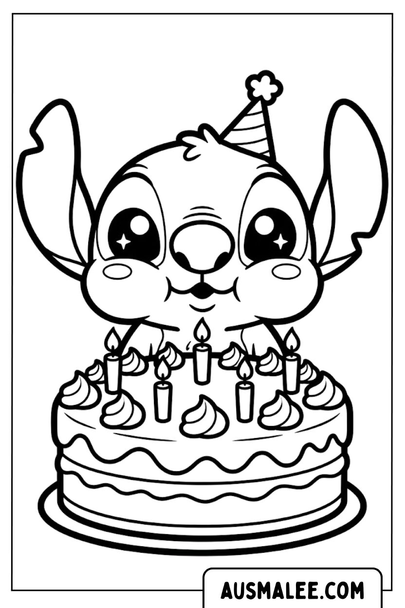 Coloriages d'anniversaire de bébé Stitch