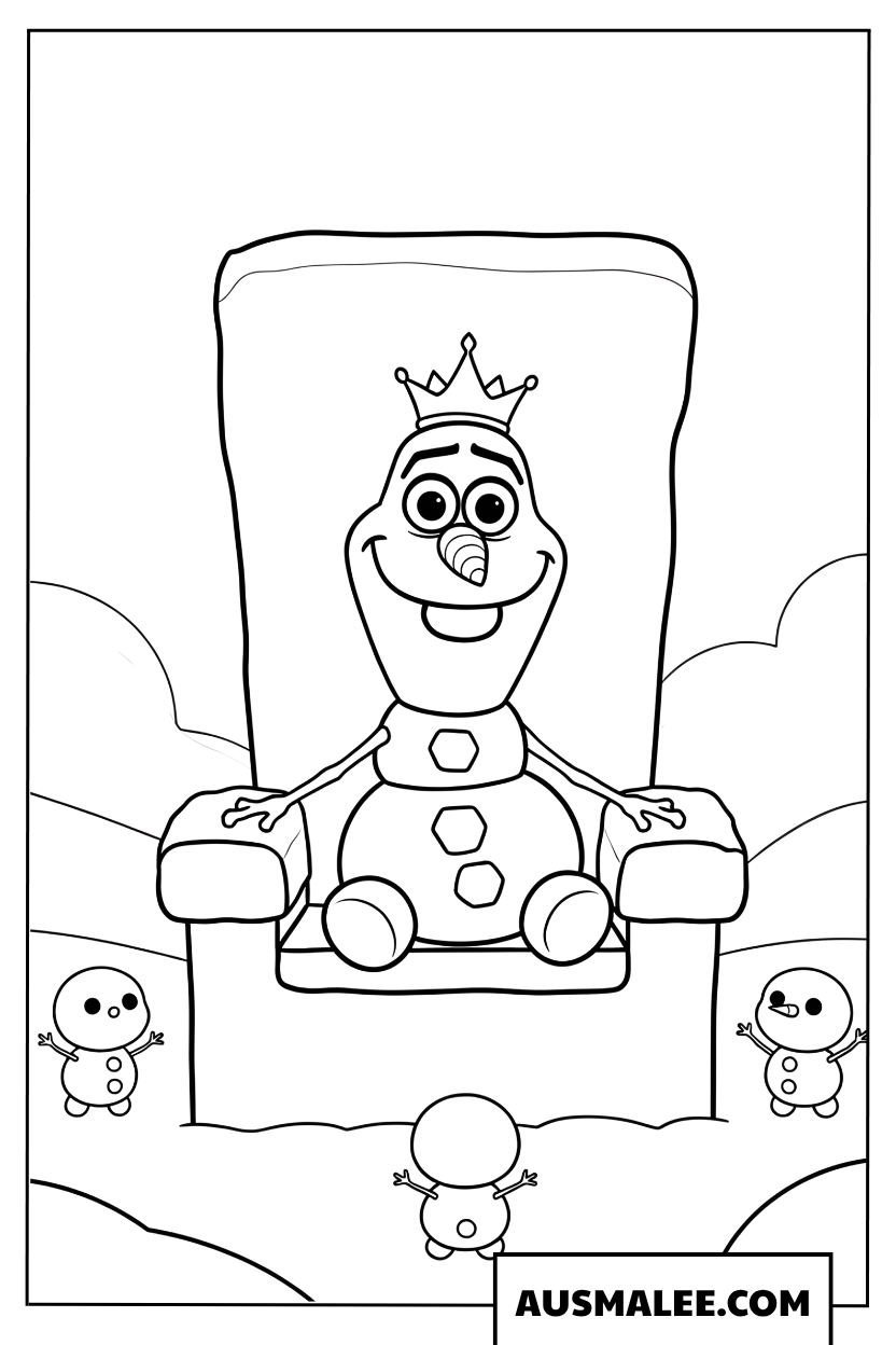 Olaf sur le trône Coloriage