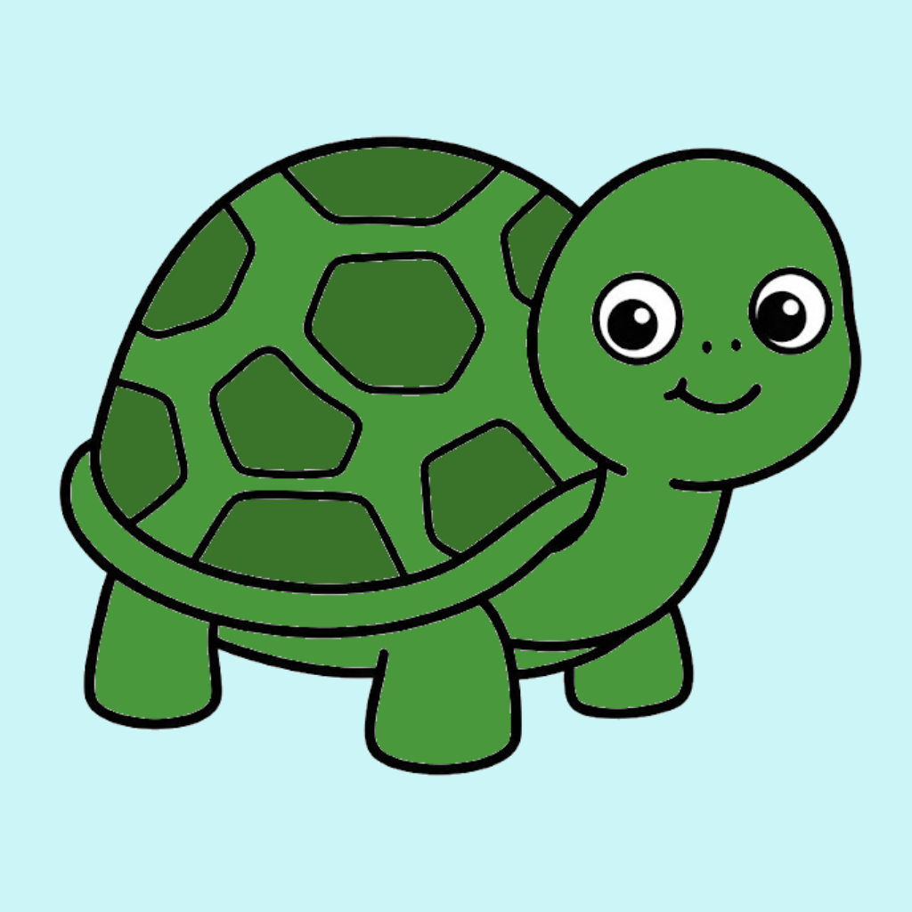 Schildpad om in te kleuren