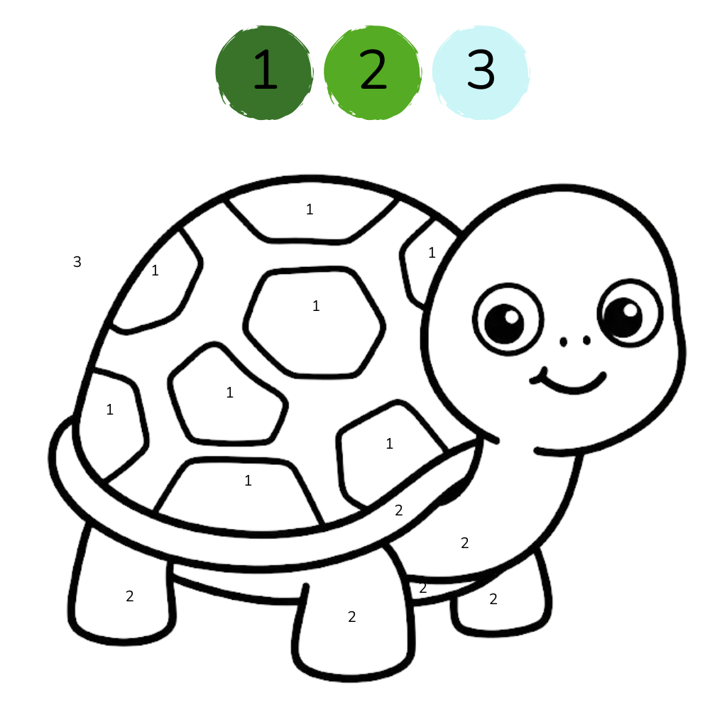 Schildpad om in te kleuren
