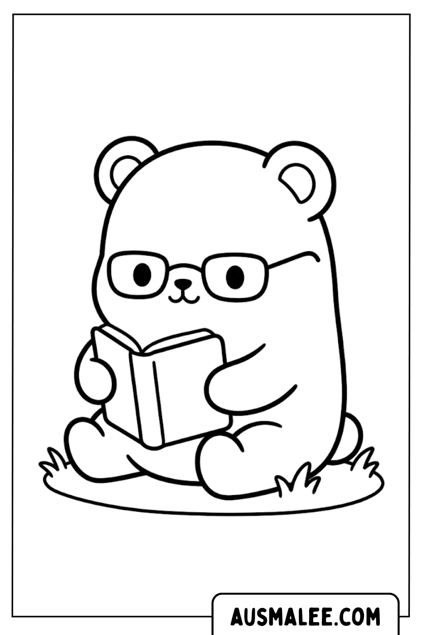 Coloriages mignons avec un livre d'ours