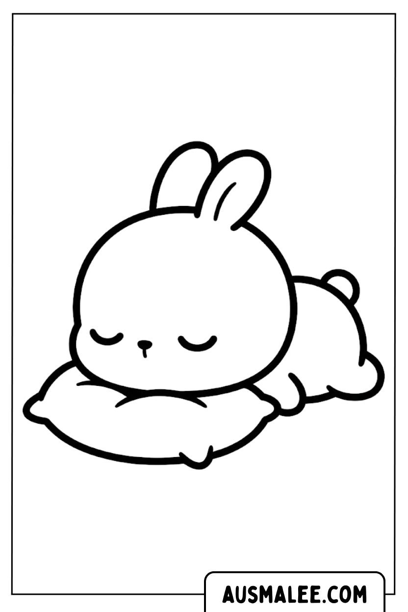 Coloriages d'oreillers de lapin mignon