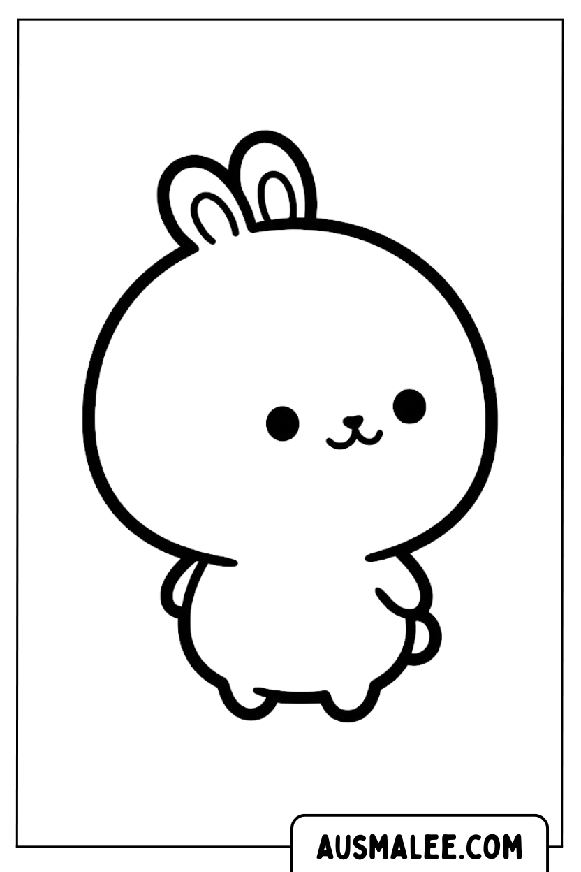 Coloriages mignons lapin debout