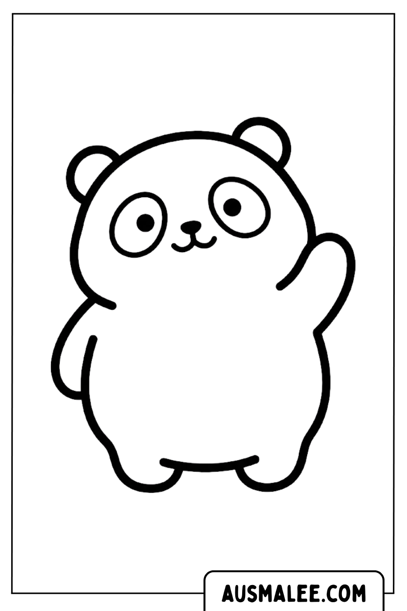 Coloriages Panda mignon agitant