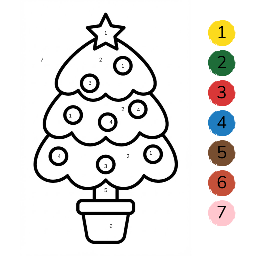 Christmas tree to color in