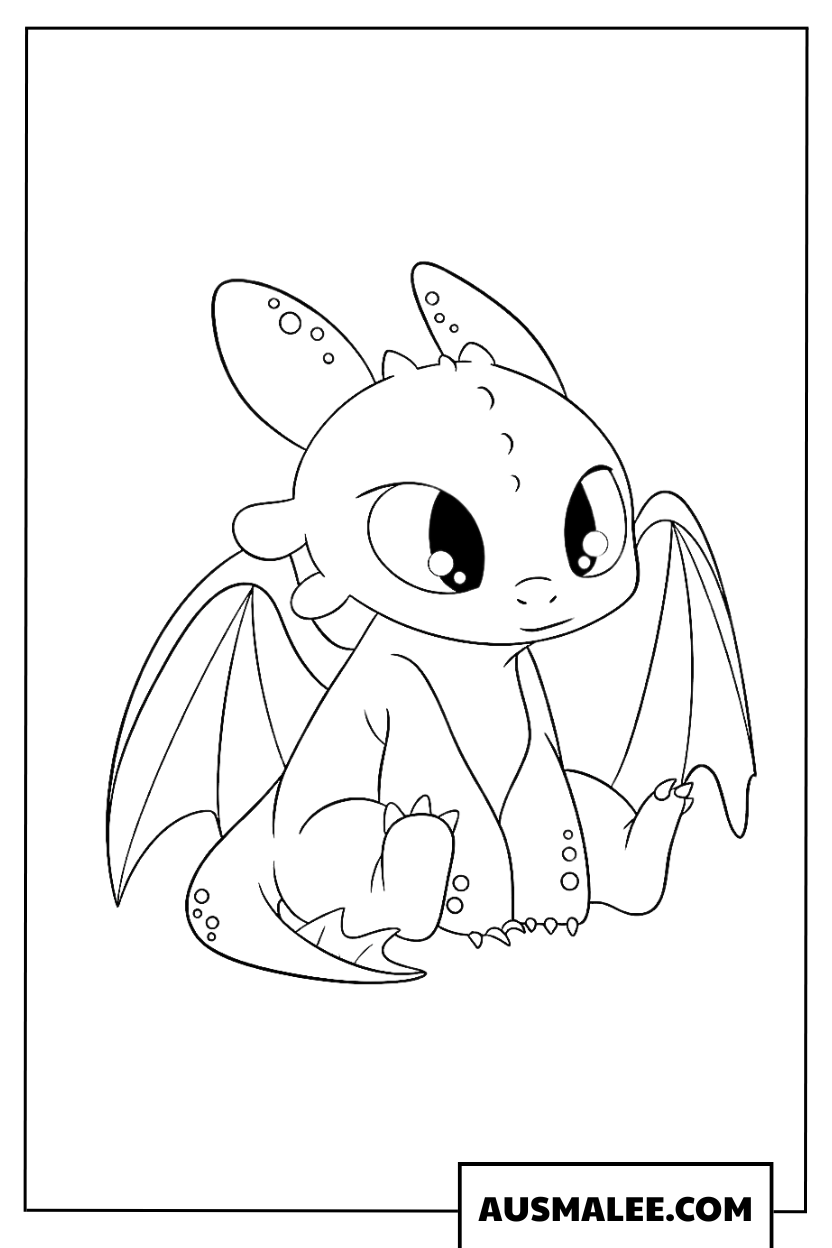 Coloriage Krokmou assis sagement.