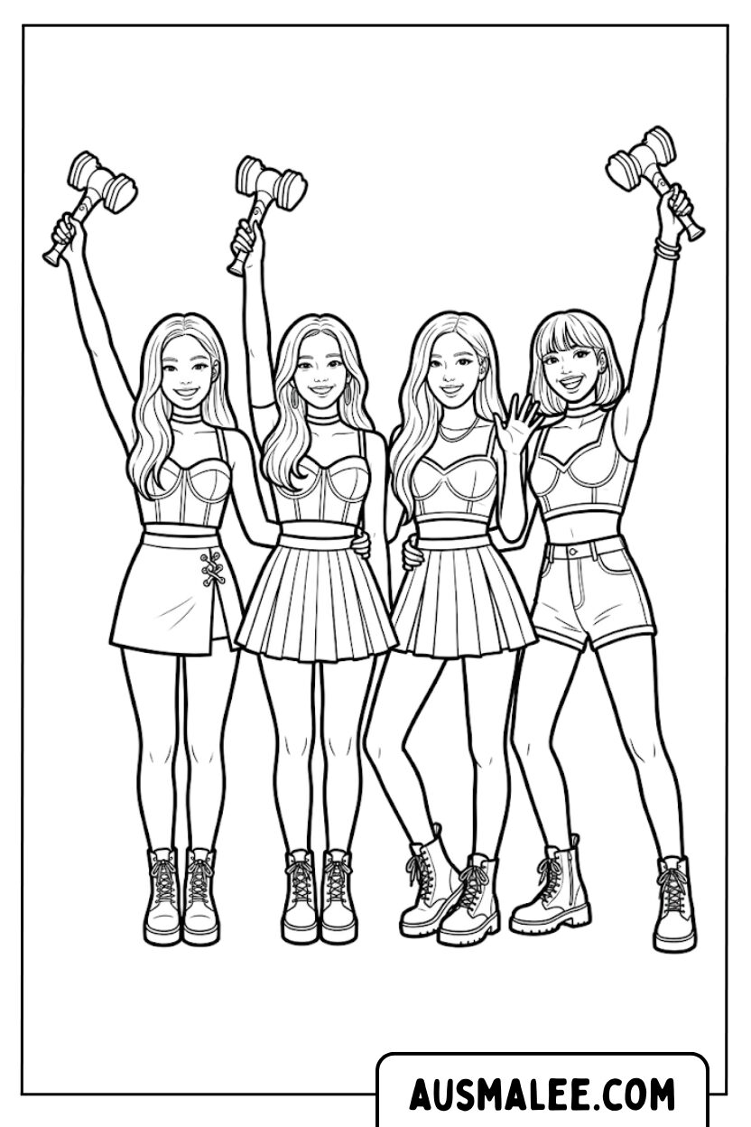 Pages de coloriage de bâton lumineux Blackpink