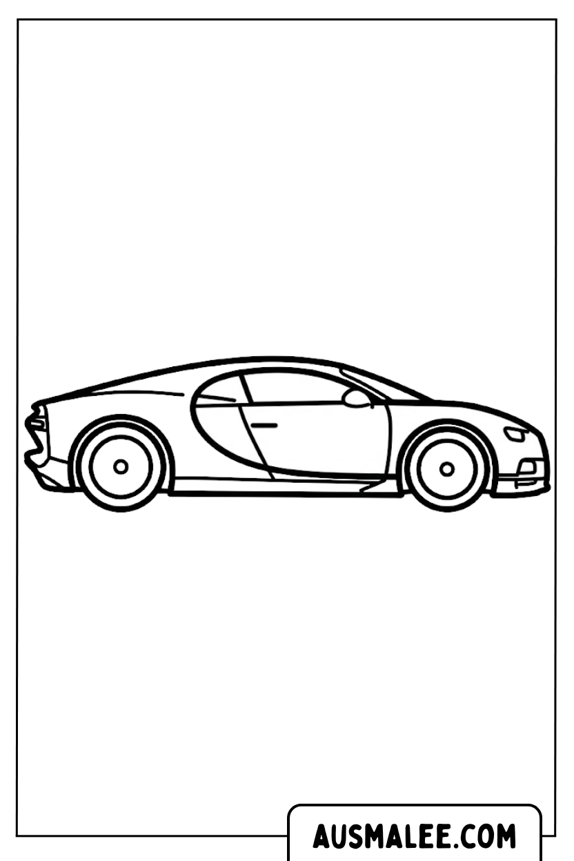 Ausmalbilder Bugatti Chiron Profil