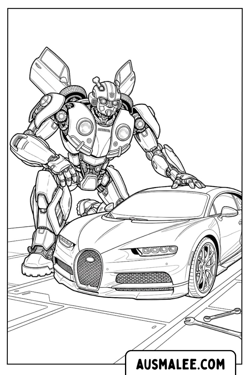 Ausmalbilder Bumblebee Bugatti Chiron