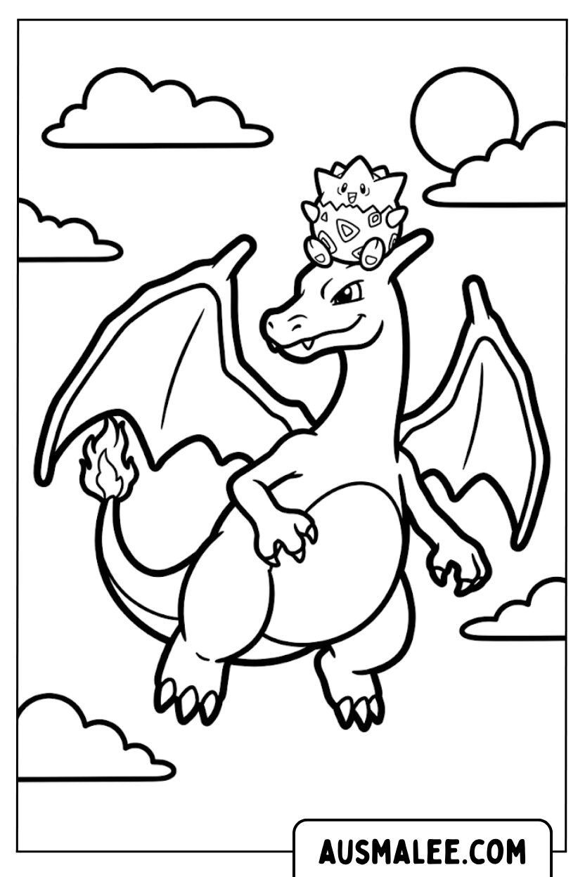 Coloring Pages Charizard With Togepi