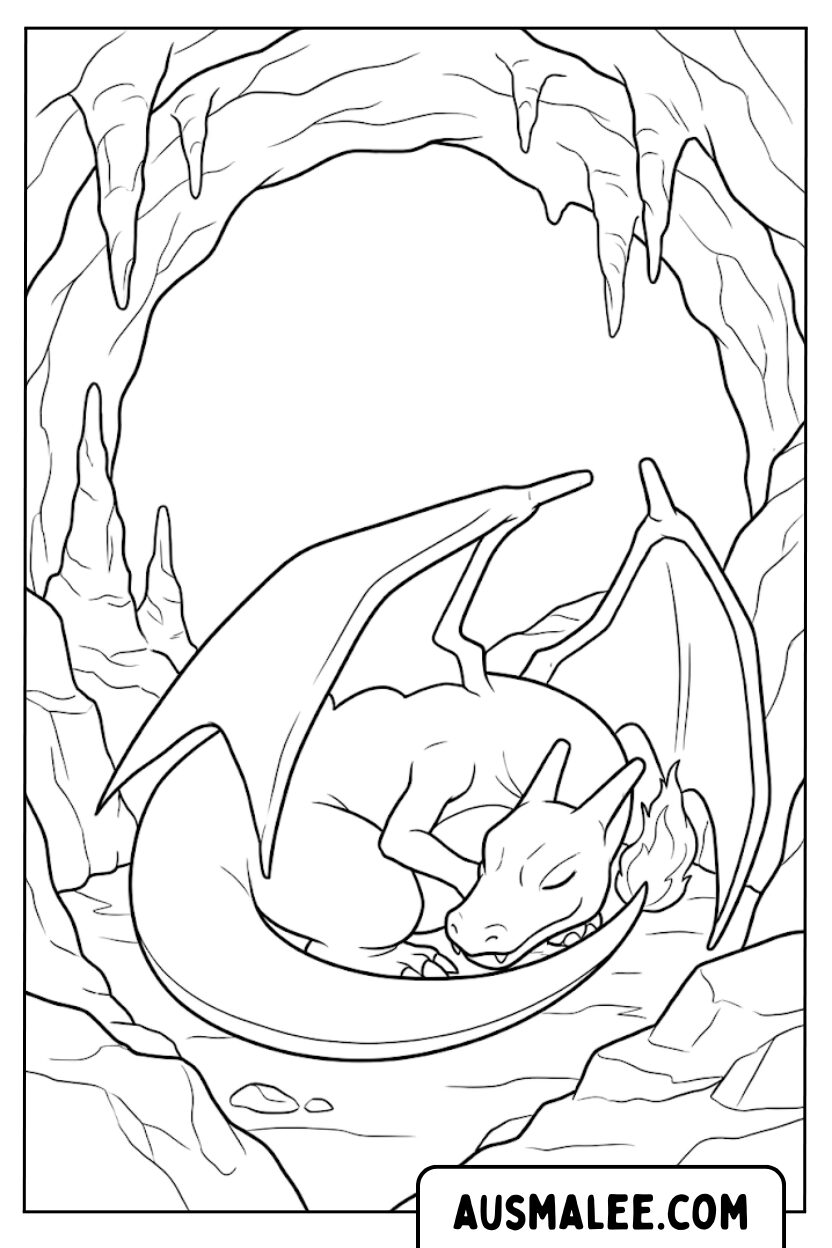 Charizard Sleeping Cave Coloring Pages