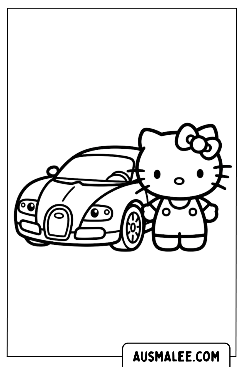Ausmalbilder Hello Kitty Bugatti Veyron