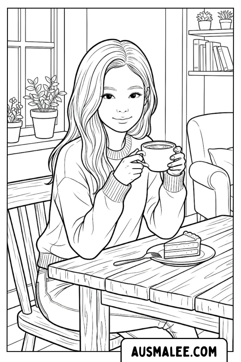 Pages à colorier du café Jennie Blackpink