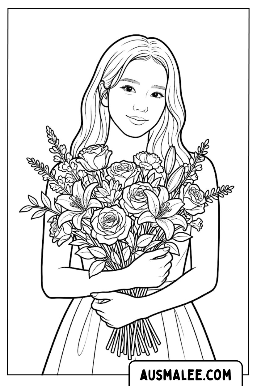 Pages de coloriage de fleurs de Jisoo Blackpink