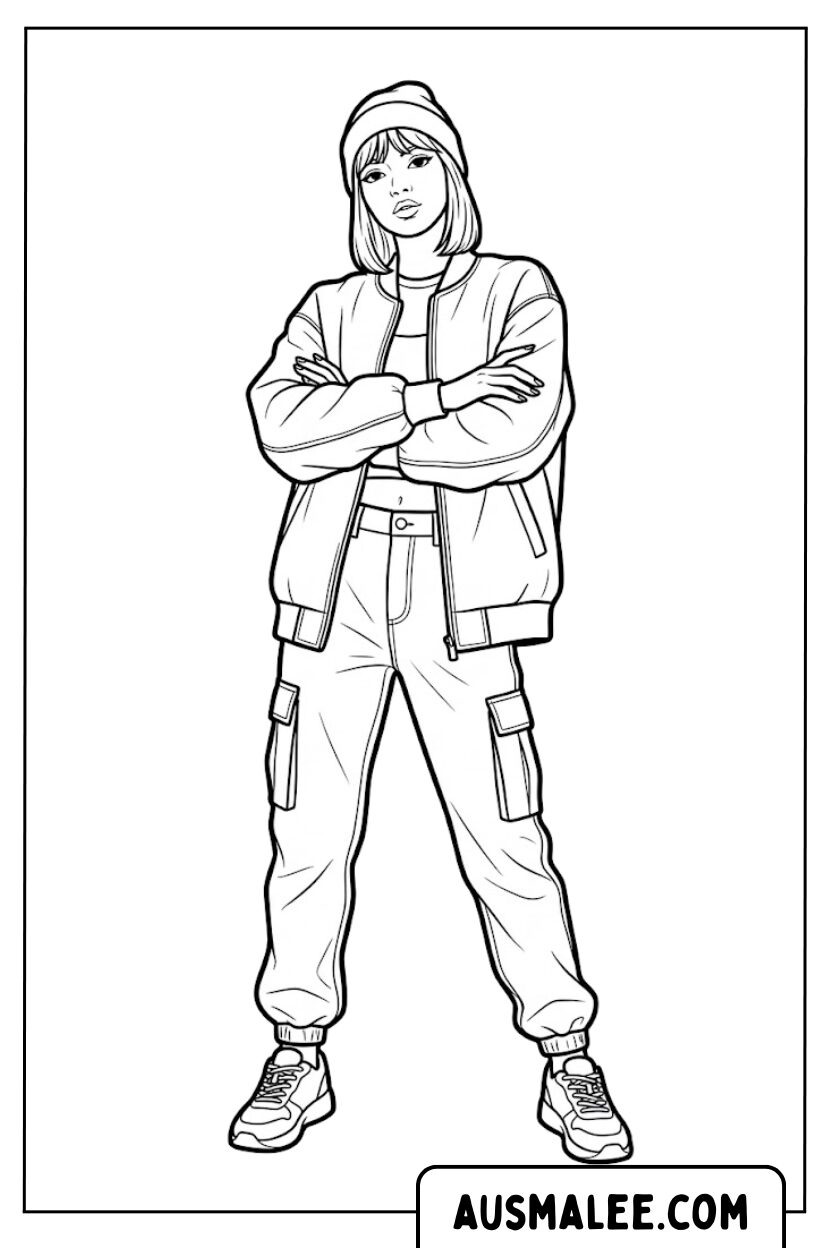 Coloriages de Lisa Blackpink Beanie