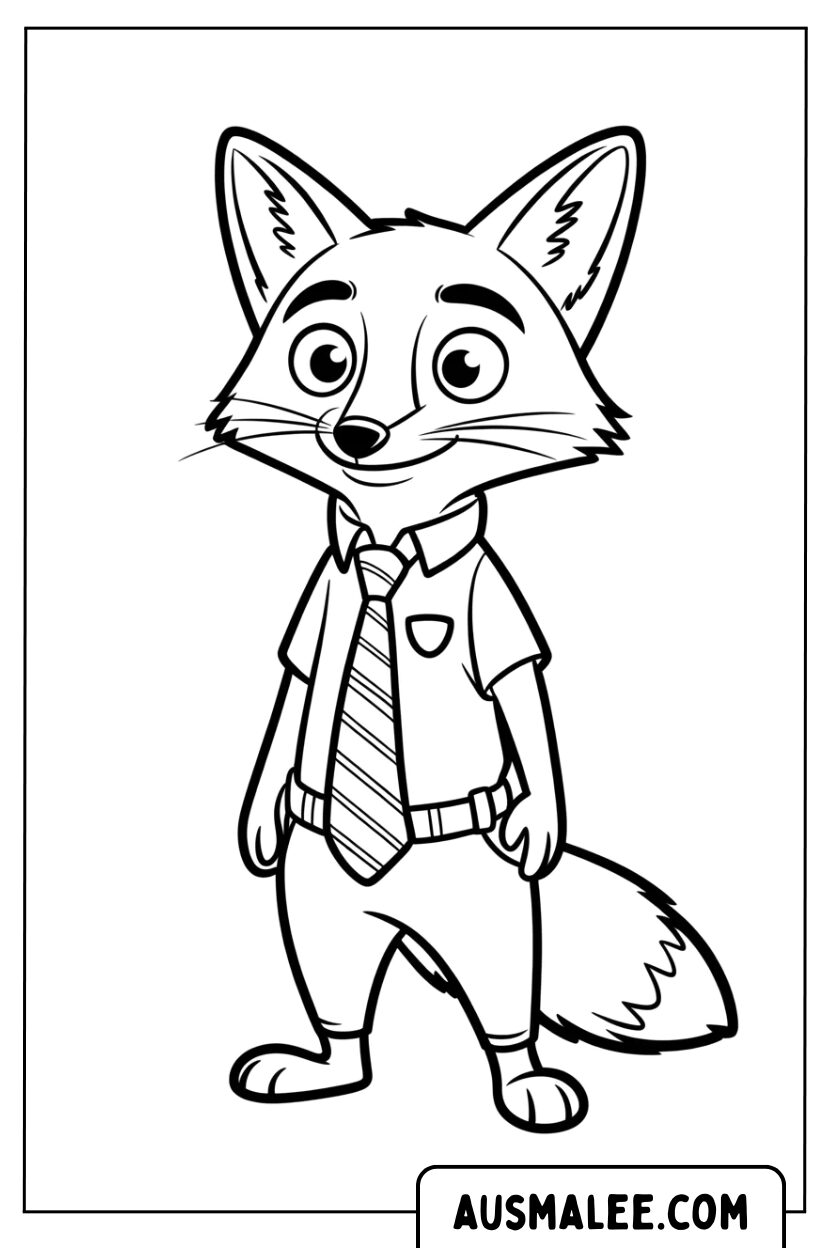 Nick Wilde Zootopia kleurplaten