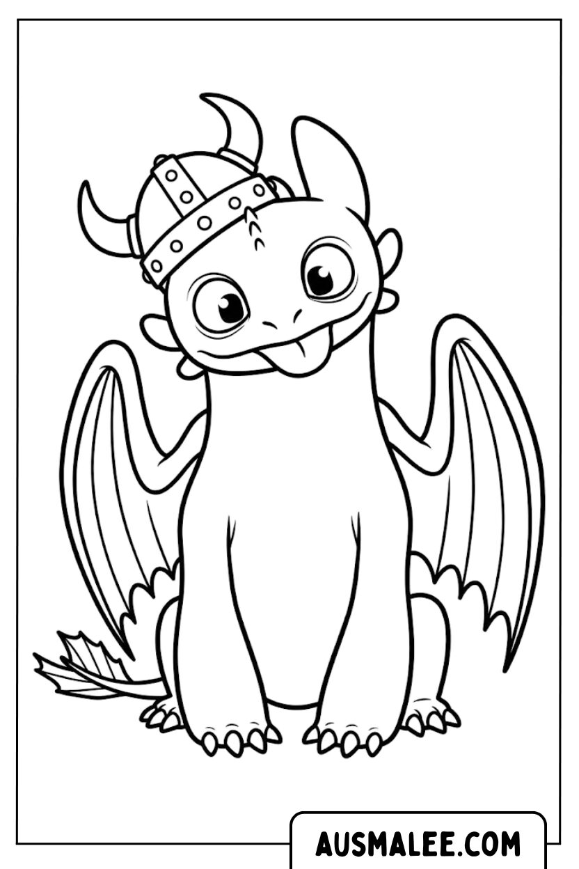 Coloriages De Casque Viking De Bébé Édenté