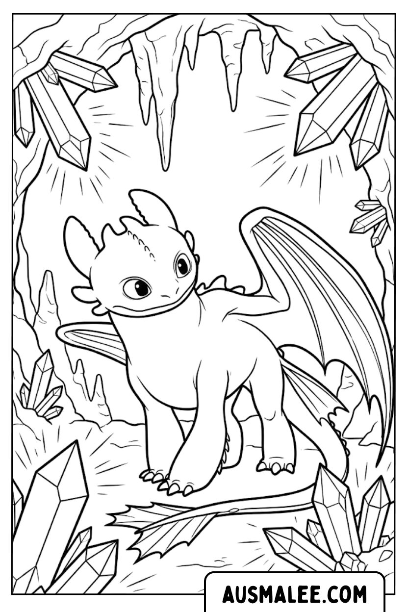 Coloriages - Grotte de cristal édenté