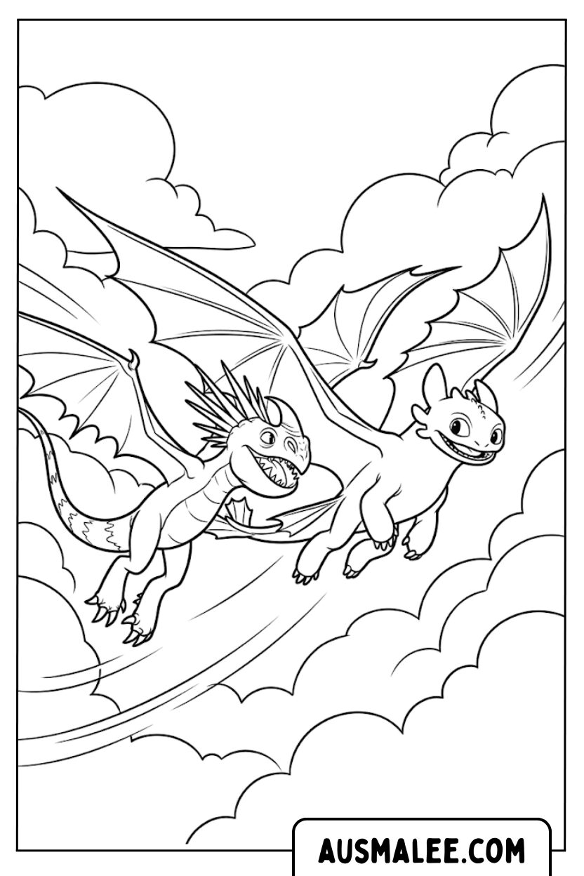 Coloriages - Vol de flèche de tempête édenté