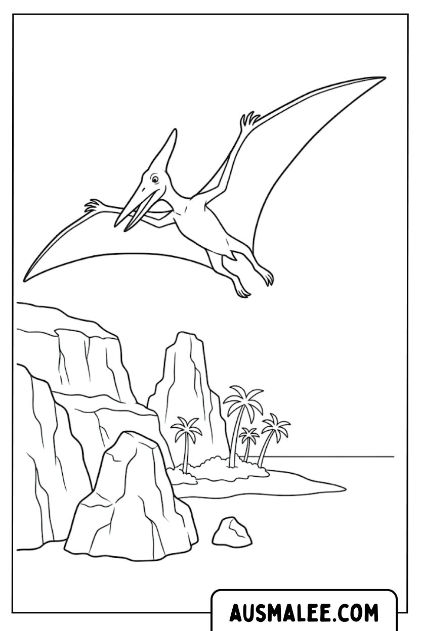 Pteranodon pterosauriër kleurplaten