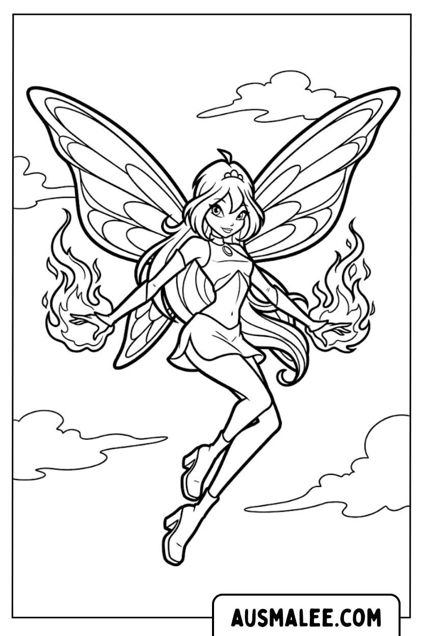 Winx Bloom Vuurkracht kleurplaten