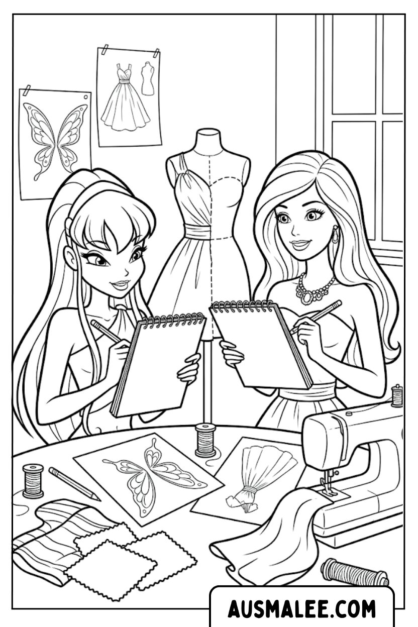 Kleurplaten Winx Fashion Tekenstudio