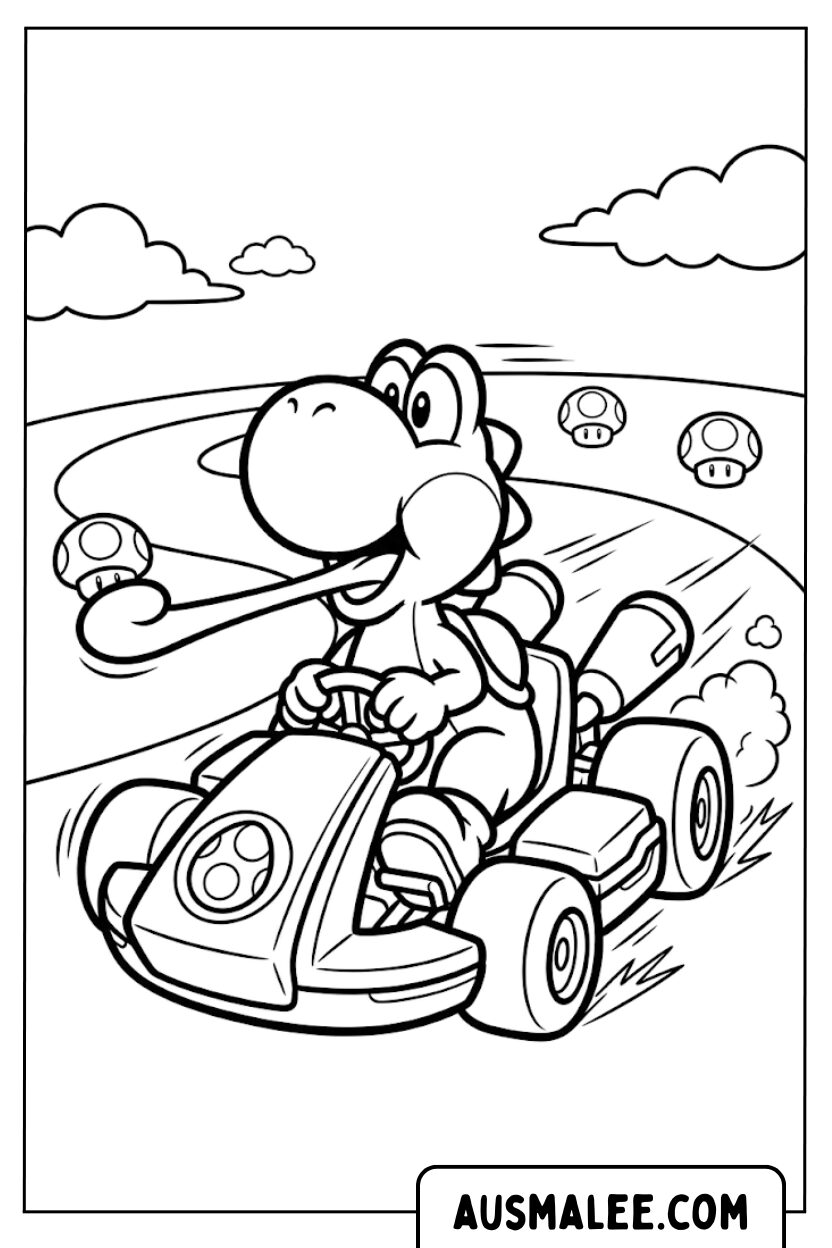 Kleurplaten Yoshi Tongue Item