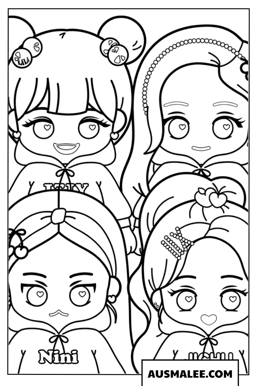 Coloriage Blackpink adorables personnages chibi