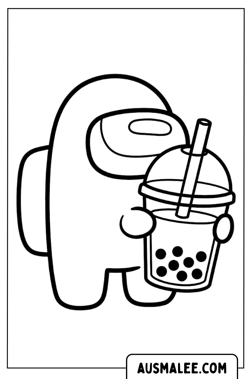 Kleurplaten Among Us Bubble Tea