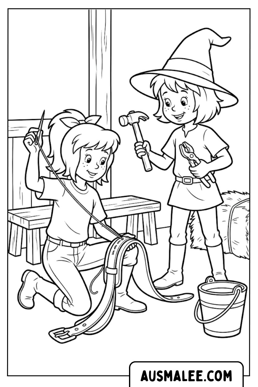Coloriages Bibi et Tina dans l'écurie