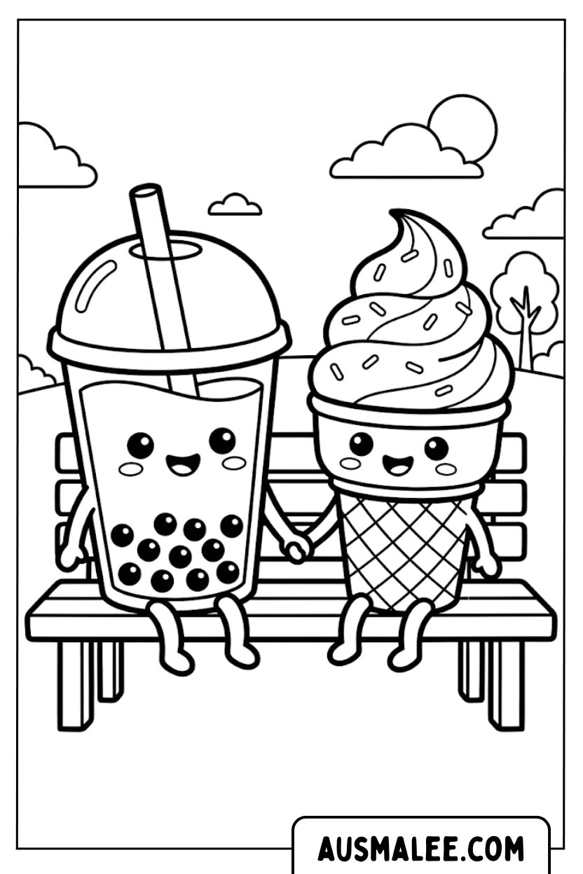 IJs bubble tea kleurplaten