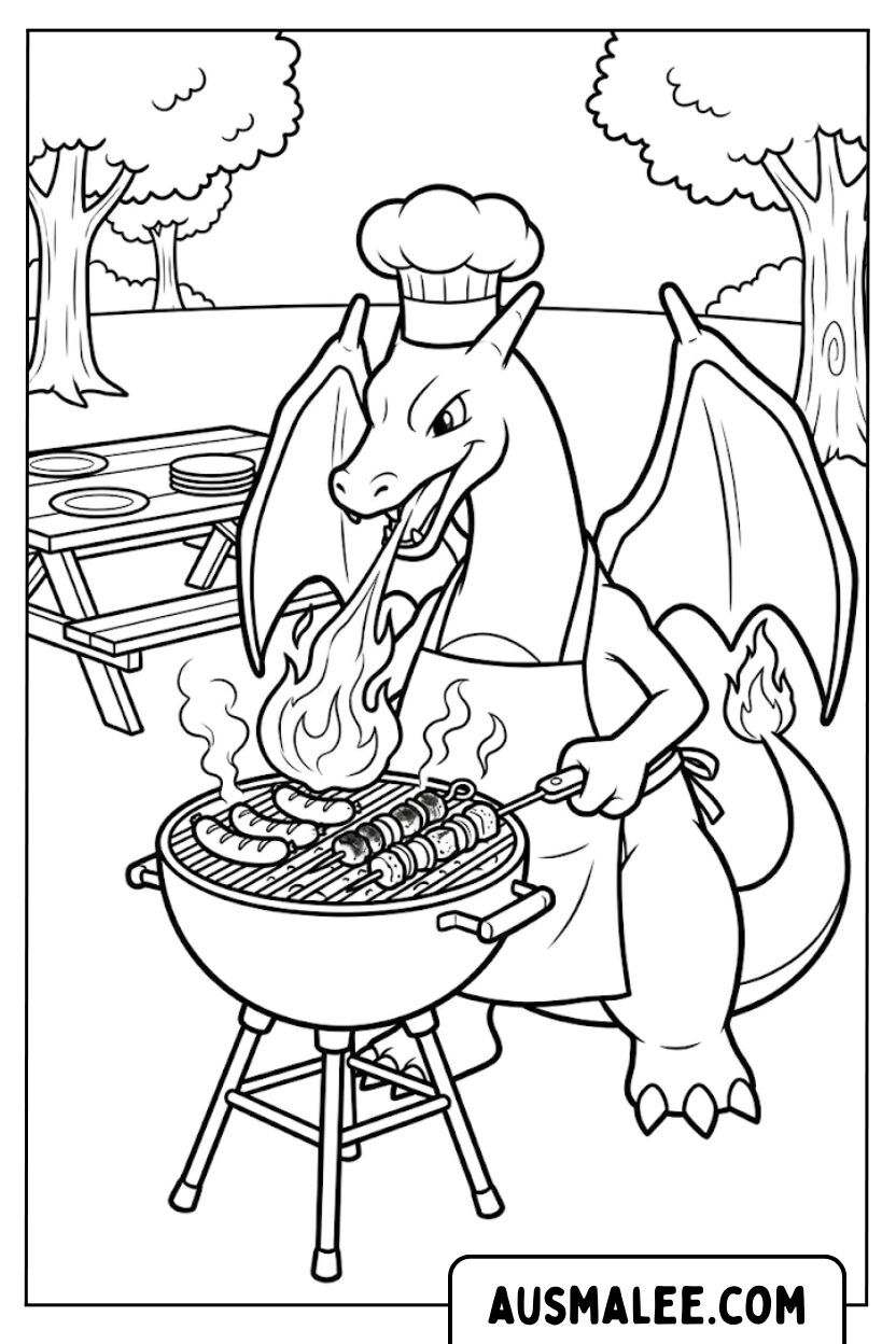 Charizard Grills Food Coloring Pages