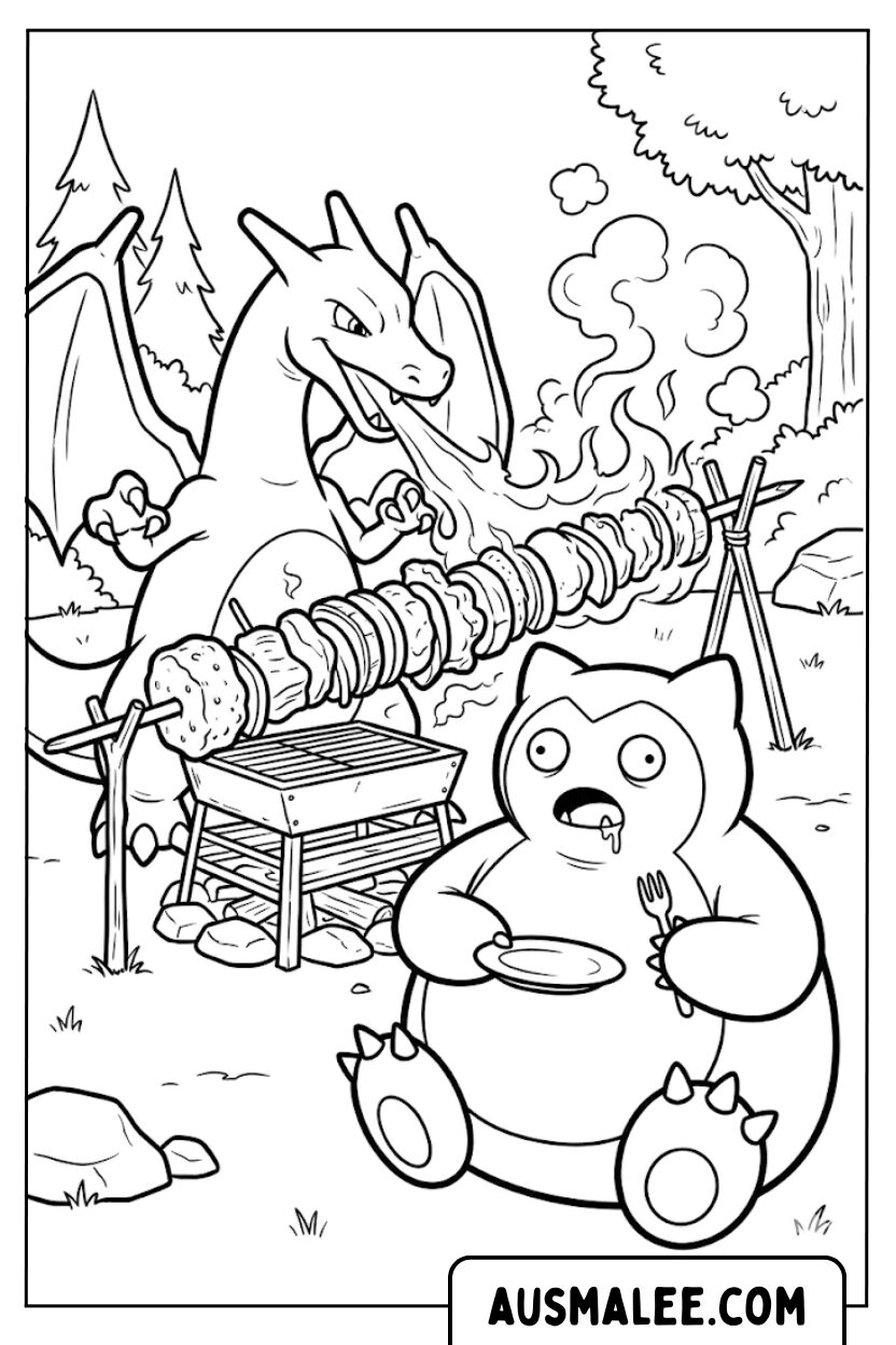 Coloring pages Charizard Snorlax crickets