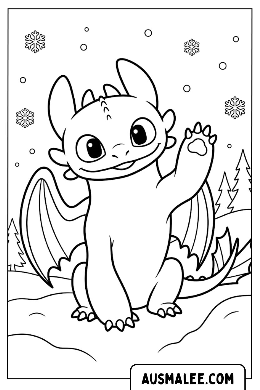 Coloriages d'hiver de neige de bébé édenté
