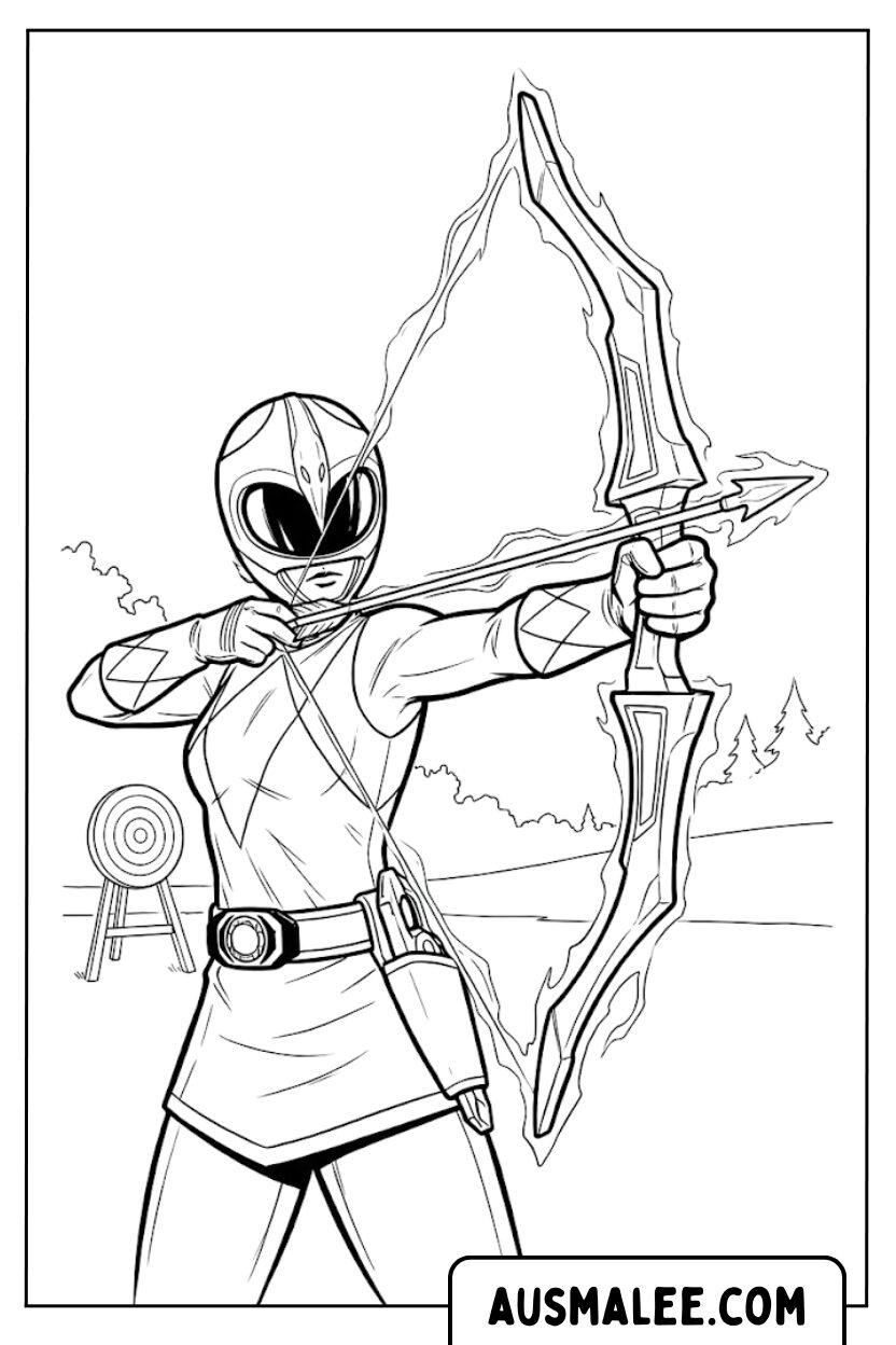 Power Ranger Boogschieten Kleurplaten