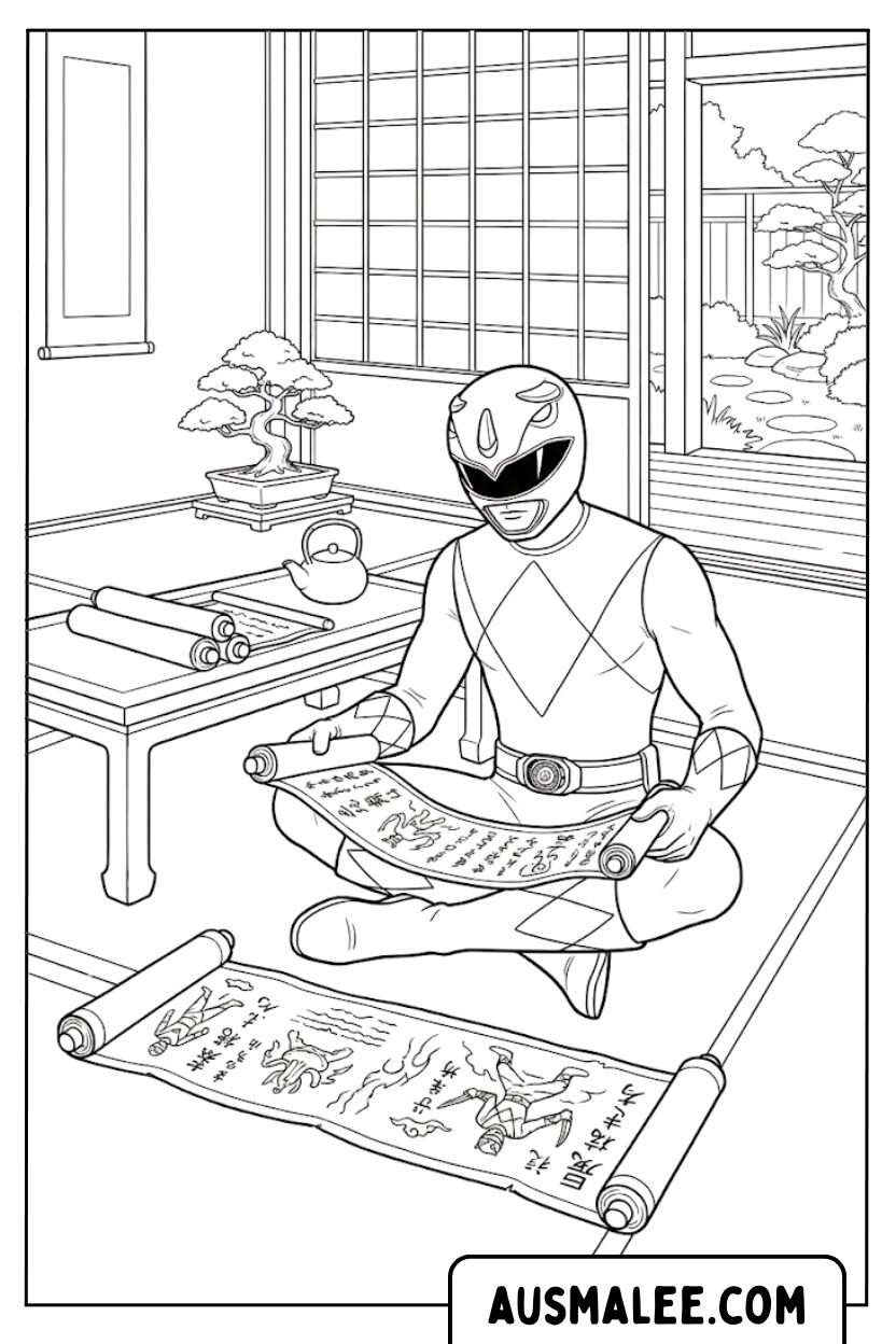 Power Ranger Dojo Scroll kleurplaten