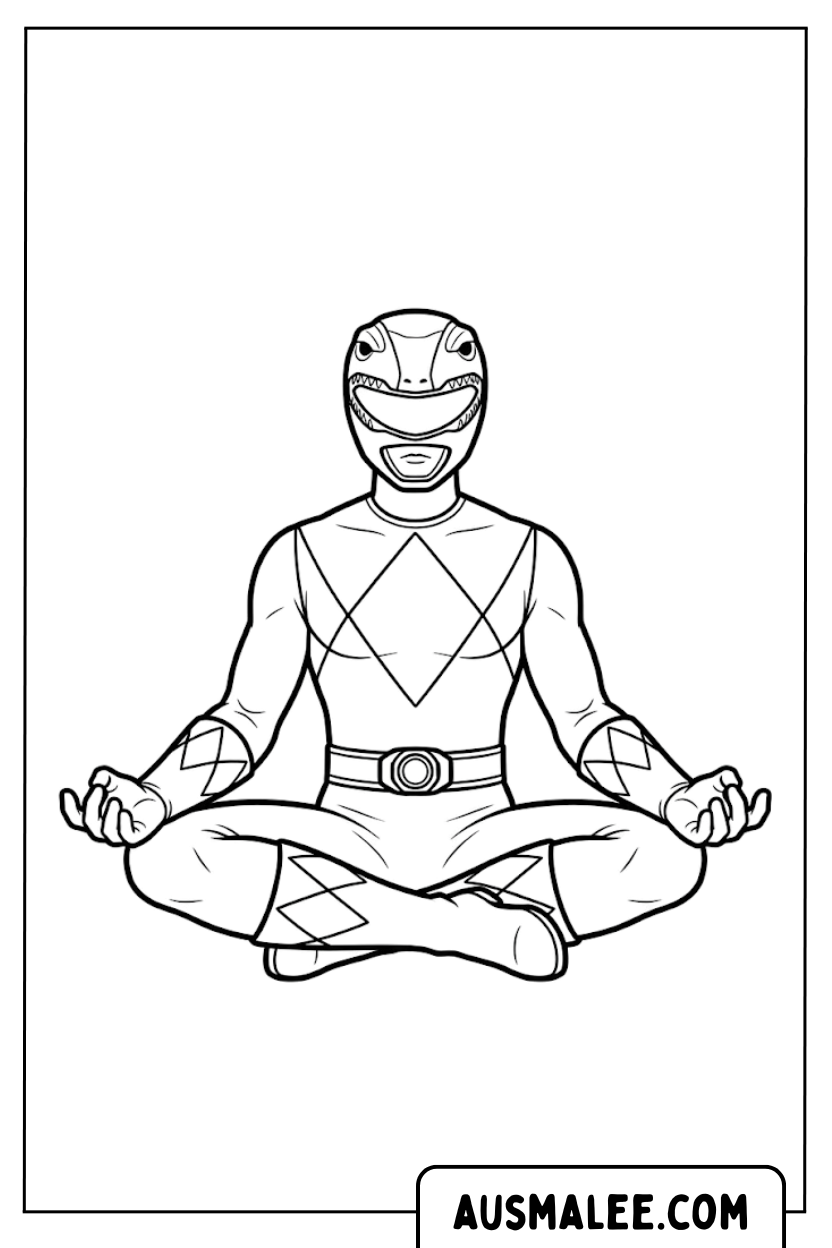 Kleurplaten Power Ranger Meditatie
