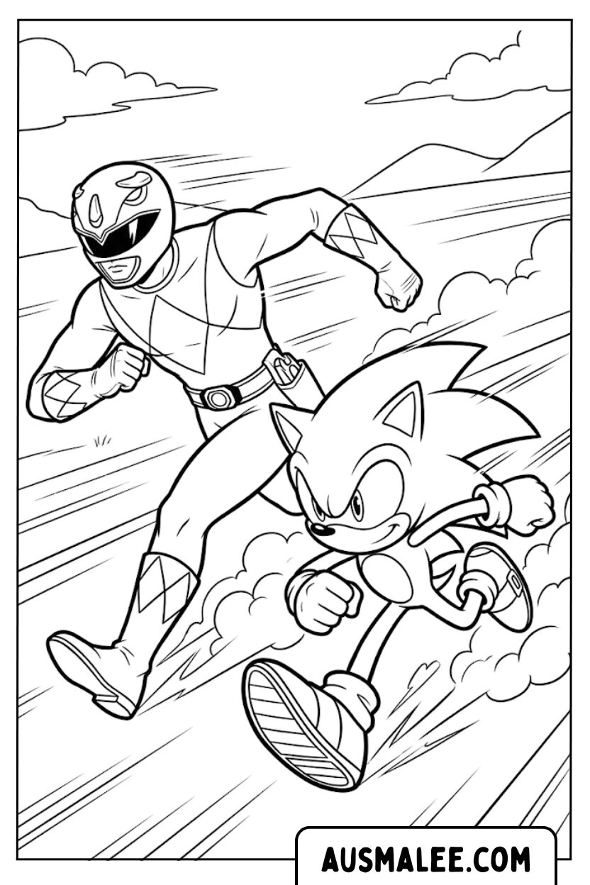 Power Ranger Sonic Race kleurplaten