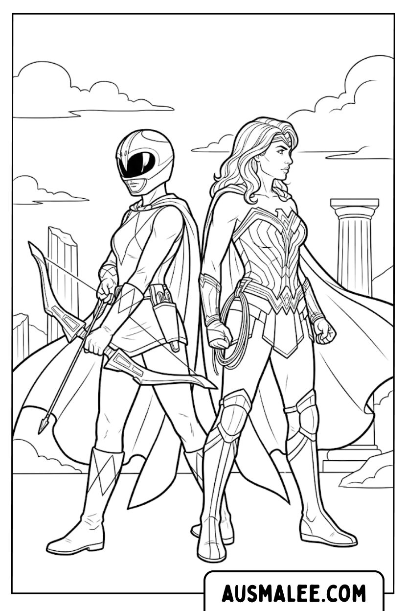 Kleurplaten Power Ranger Wonder Woman