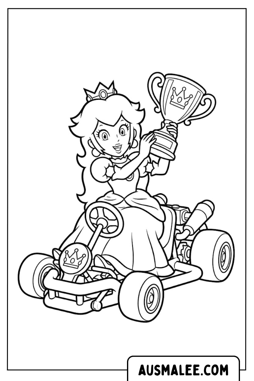 Prinses Peach Cup kleurplaten