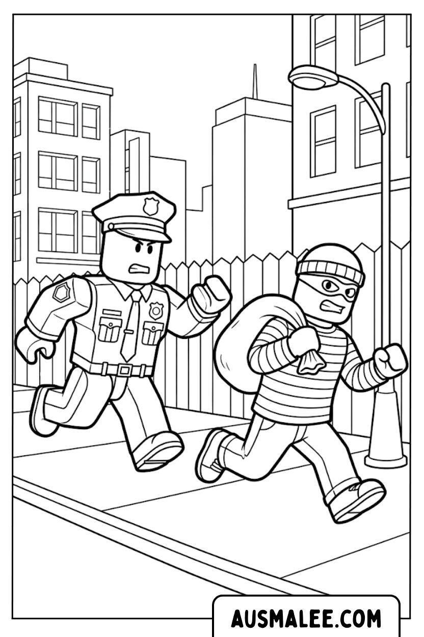 Coloriages Roblox Police Chase
