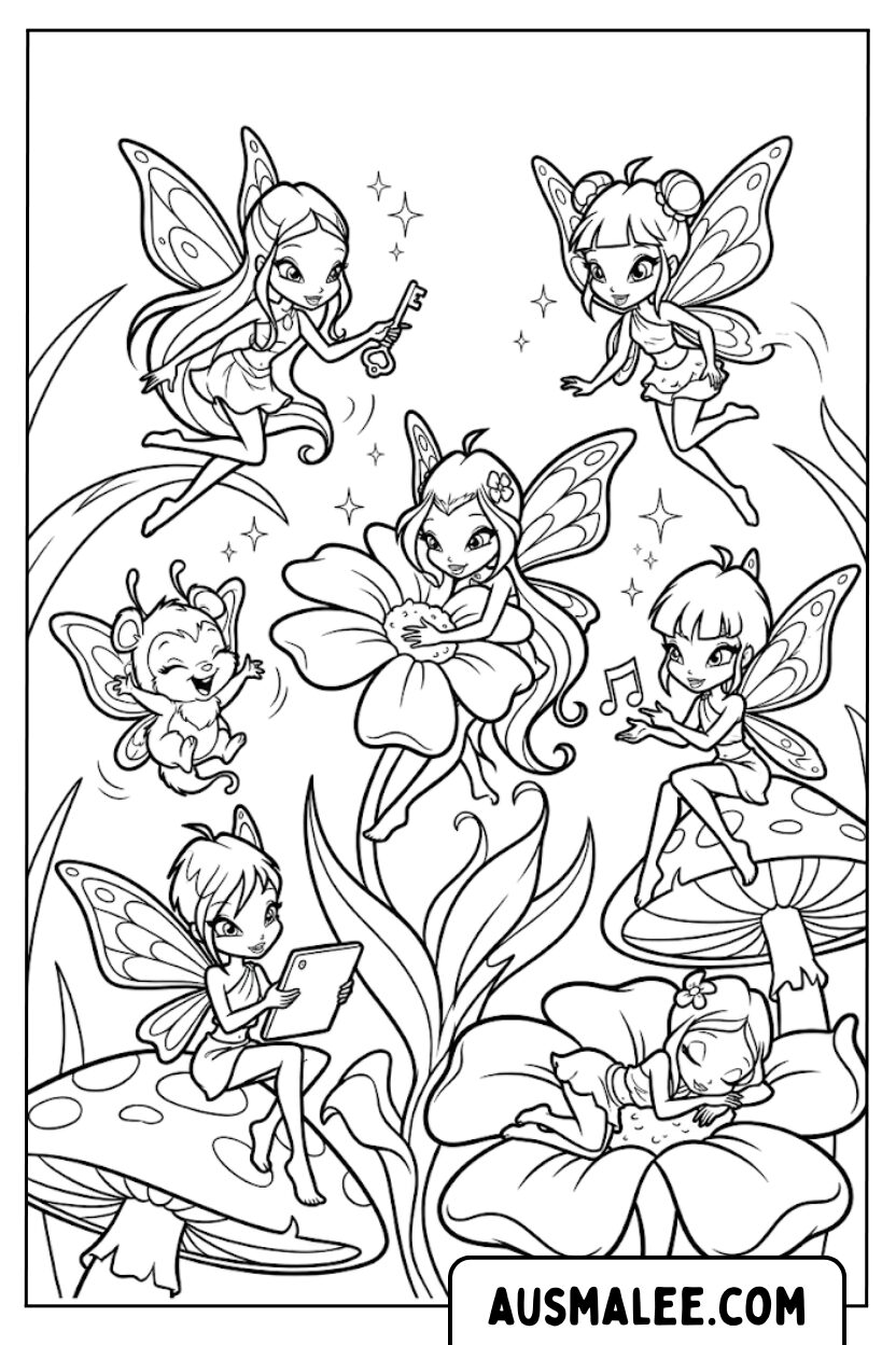 Winx Pixies Magische Bos Kleurplaten