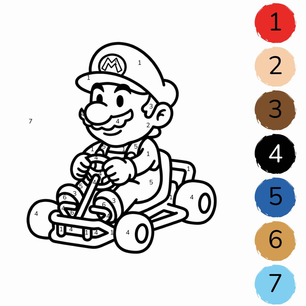 Mariokart om in te kleuren