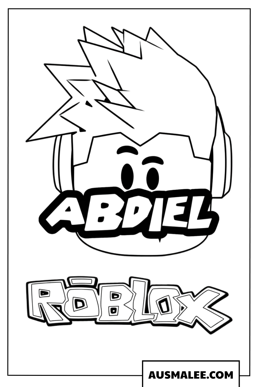 Coloriage Roblox logo Abdiel