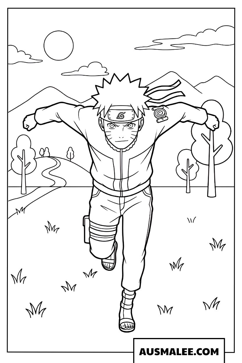 Naruto kleurplaat rent