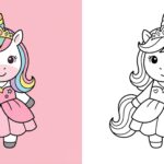 Princess unicorn coloring page