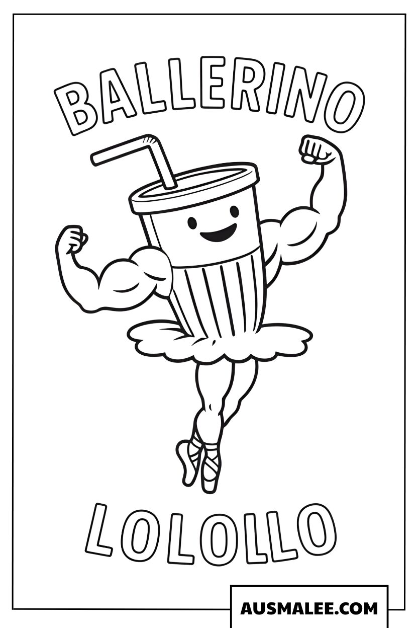 Coloriages Italian Brainrot avec Ballerino Lolollo