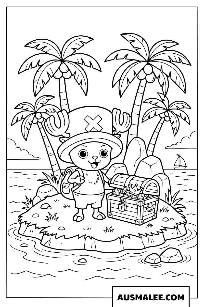 Tony Tony Chopper schateiland kleurplaat