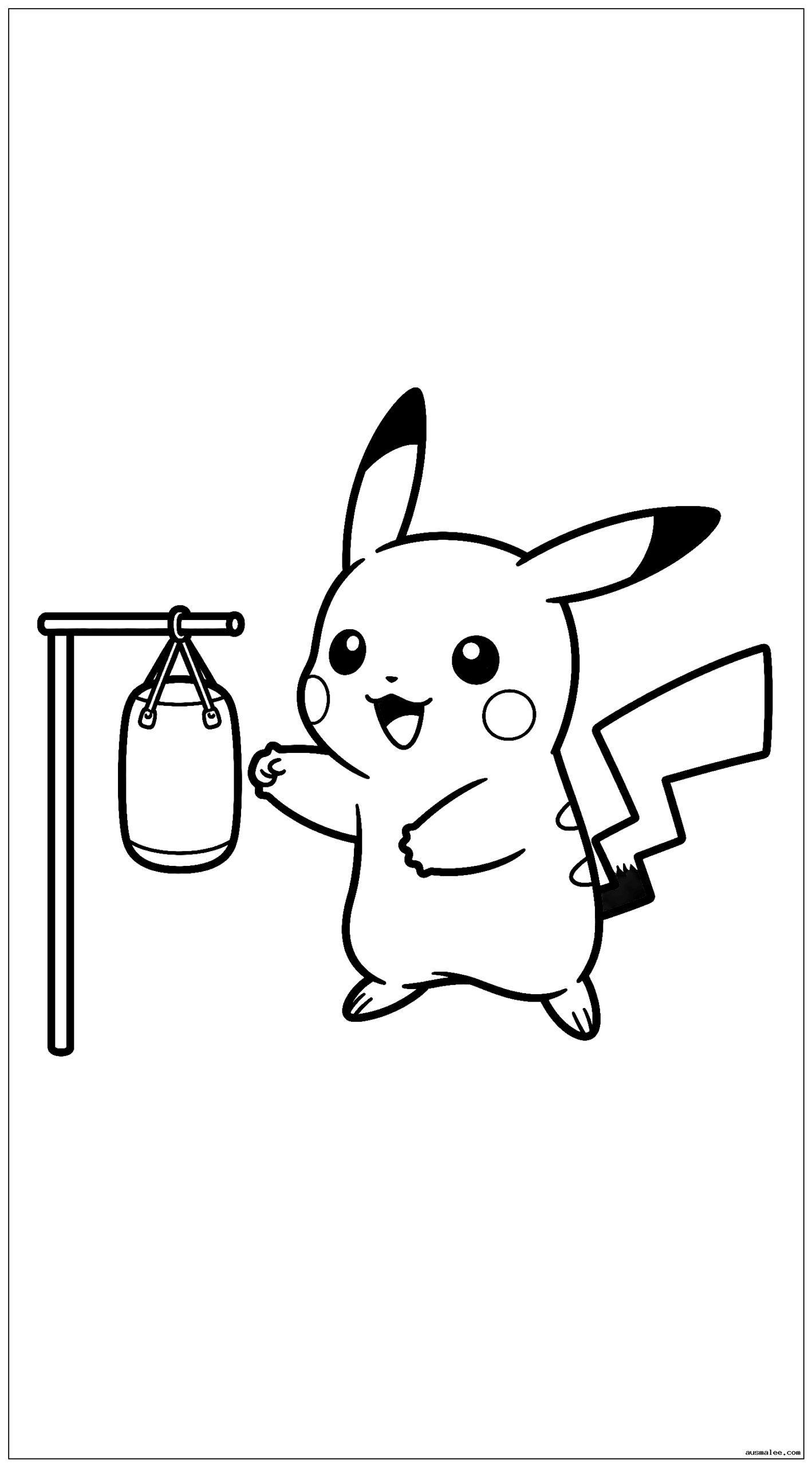 Baby Pikachu übt seine Kampfbewegungen mit einem Mini-Boxsack