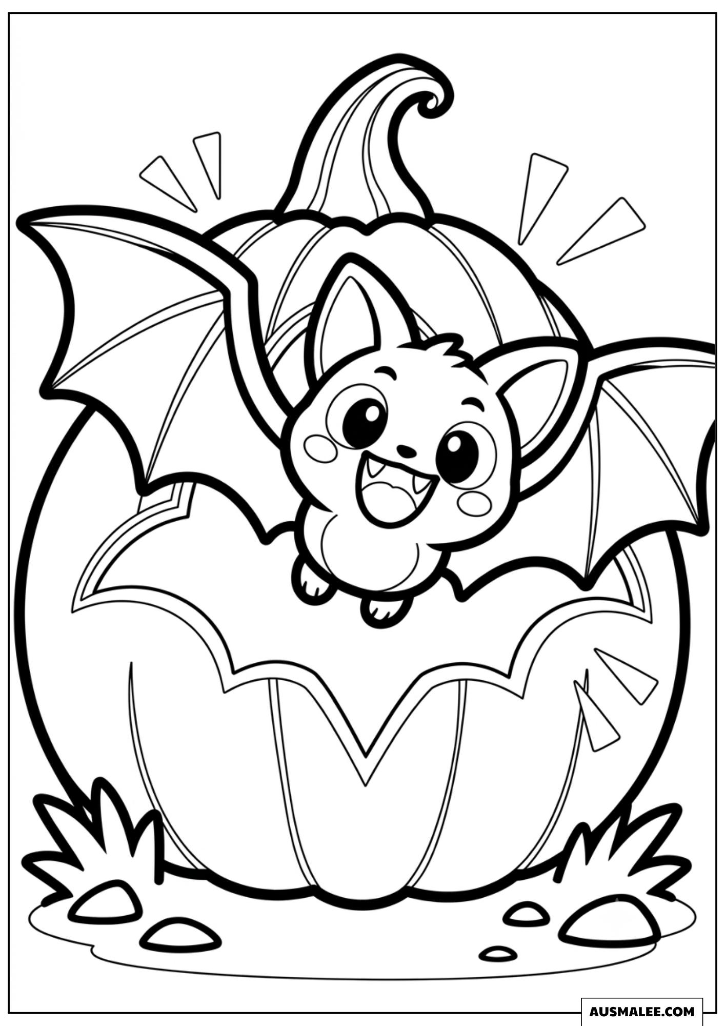 Gray Bat Spreading Its Wings Coloring Pages